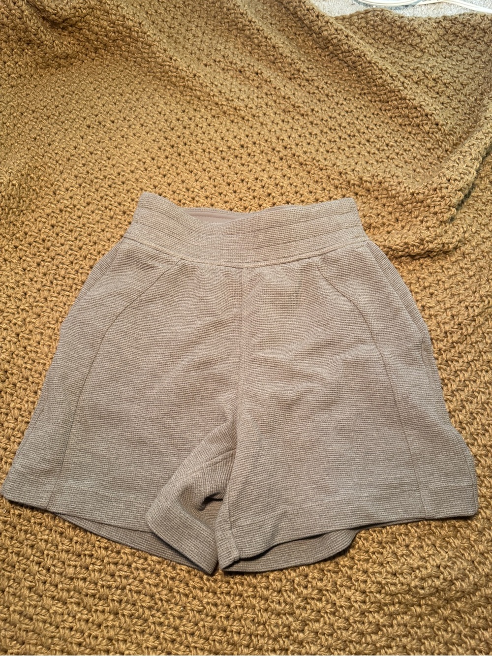 lululemon athletica High-Waist Knit Shorts in Taupe